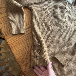 Large, brown, sweater